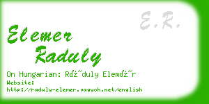 elemer raduly business card